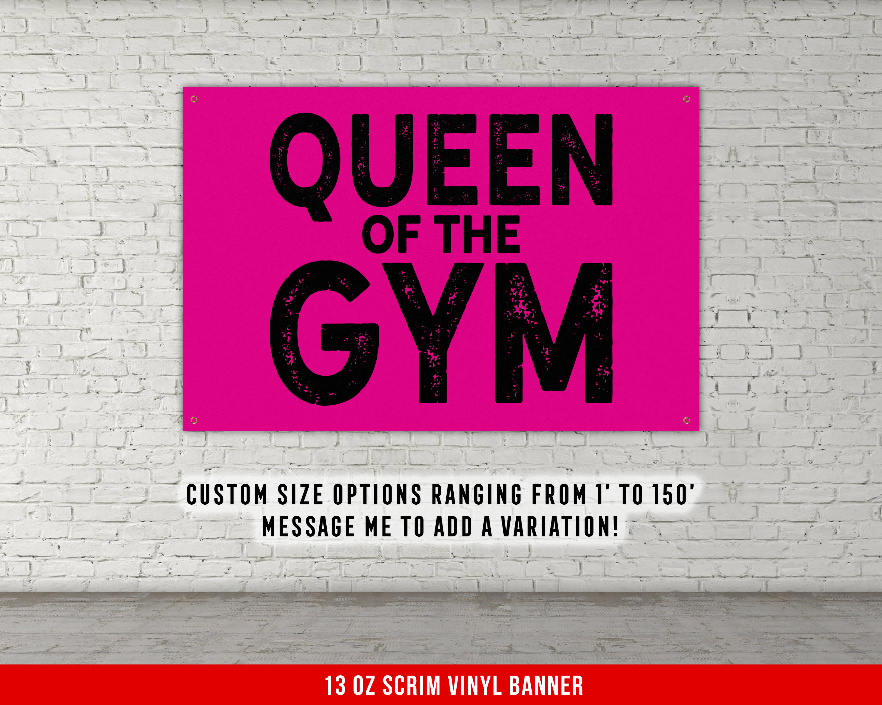 Queen of the Gym Banner Home Gym Decor Large Quotes Wall Etsy