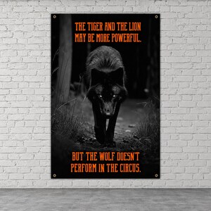 Wolf Circus Banner - Home Gym Decor - Large Motivational Quote Wall Art - Inspirational Print - Wolves image 5