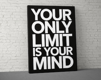 Motivational Canvas, Gym Wall Decor, Your Only Limit Canvas Art, Fitness Motivation, Sport Wall Art, Inspirational Canvas Print