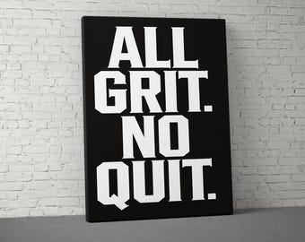 All Grit No Quit Canvas, Gym Wall Decor, Motivation Wall Art, Sport Canvas Art, Fitness Canvas Art, Personalized Gift