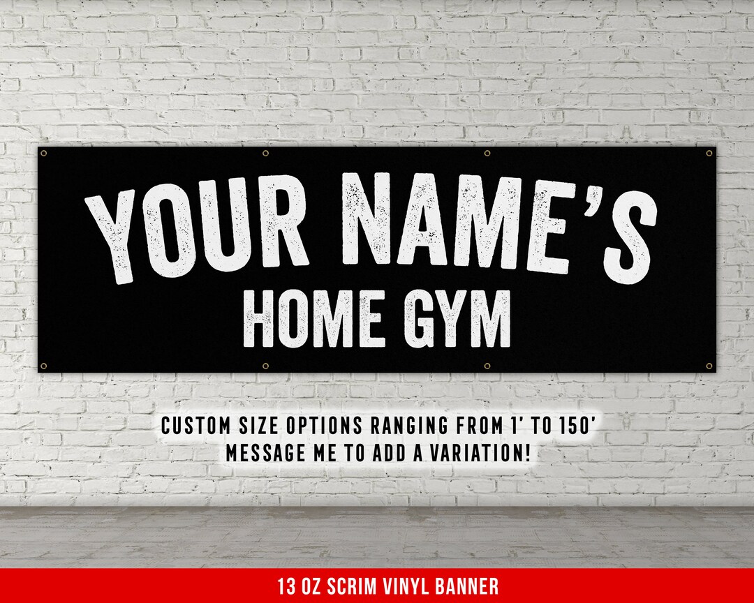 Your Name Home Gym Custom Banner Vinyl Decor Large Quote Wall Art