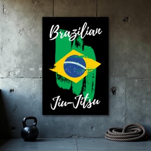Brazilian Jiu Jitsu Poster, BJJ Wall Art, Martial Arts Decor, Dojo Wall Art, Grappling Print, Inspirational Jiu Jitsu Home Gym Art
