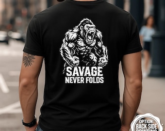 T-shirt Savage Gorilla, T-shirt motivant pour la salle de sport, Vêtements de fitness, T-shirt motivant pour la salle de sport, T-shirt d'haltérophilie, T-shirt motivant pour l'entraînement