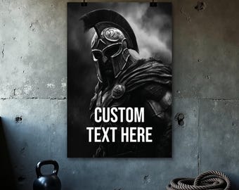 Custom Spartan Poster, Motivational Quote Art Print, Home Gym Wall Decor, Fitness Inspiration, Printable Wall Art, Gym Motivation Poster