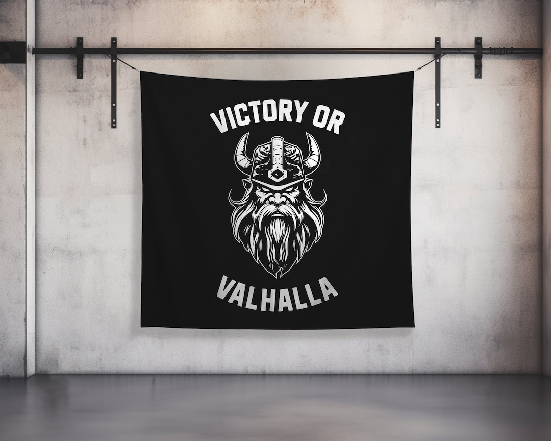 Bannière Décorative Valhalla Viking - Décoration Murale Motivation Salle De Sport, Grand Format