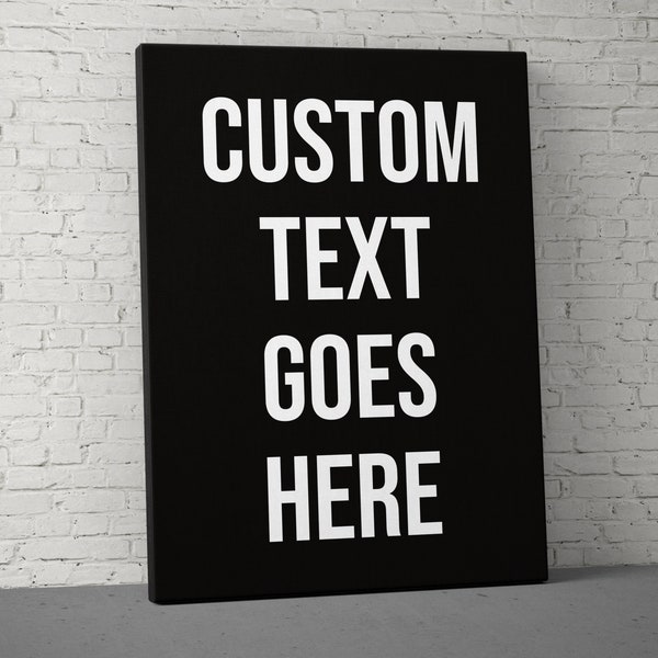 Custom Text Canvas - Home Gym Decor - Large Motivational Quote Wall Art - Personalization
