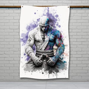 Jiu Jitsu Flag, Motivational Jiu Jitsu Decor, Martial Arts Wall Decor, Garage Jiu Jitsu Flag, Custom Jiu Jitsu Sign, Flag Wall Art