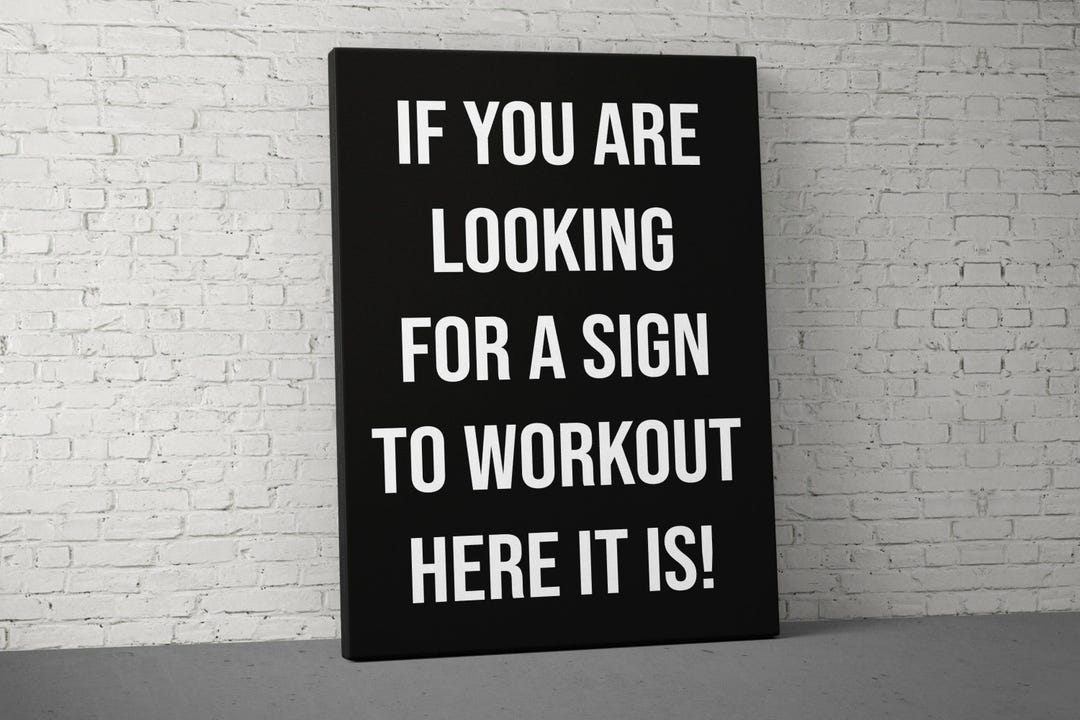 Workout Sign Canvas, Motivational Canvas Art, Gym Decor, Inspirational ...