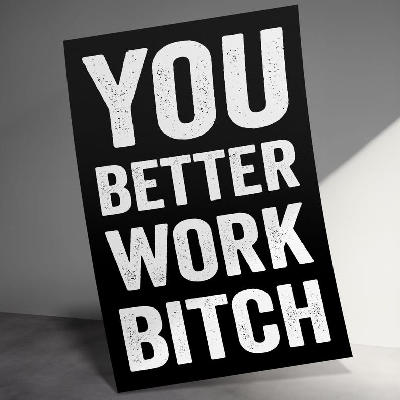 You Better Work Poster, Funny Gym Poster, Fitness Motivation Print ...