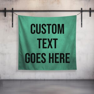 Custom tapestry personalized motivational wall art quote business banner gift fabric home gym dorm room decor