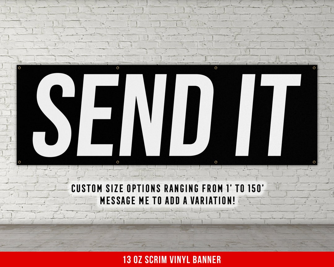 Send It Banner - Motivational Home Gym Decor - Large Quote Wall Art ...