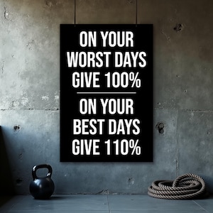 Home Gym Poster, Fitness Poster, Motivation Poster, Gym Wall Art Print, Inspirational Quotes, Motivational Print