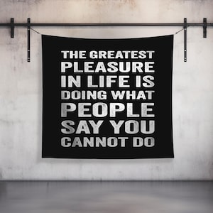 Custom Gym Tapestry | Home Gym Flag Decor | Large Quote Wall Art | Motivational Inspirational | Banner | Greatest