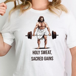 Funny Christian Shirts | Workout Shirts | Weightlifting Shirt | Funny Jesus Shirt | Christian Gift | Weightlifting Jesus Tee