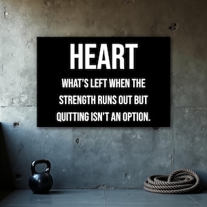 Heart Poster, Home Gym Poster, Fitness Wall Art, Motivation, Inspirational Quotes, Home Gym Wall Decor, Office Wall Art, Gym Wall Art