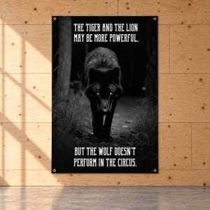 Wolf Circus Banner - Home Gym Decor - Large Motivational Quote Wall Art - Inspirational Print - Wolves image 4