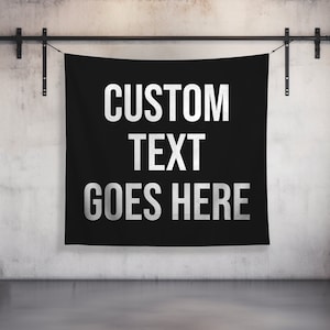 Custom Text - Gym Tapestry - Home Gym Flag Decor - Large Quote Wall Art - Motivational Inspirational - Personalized Banner