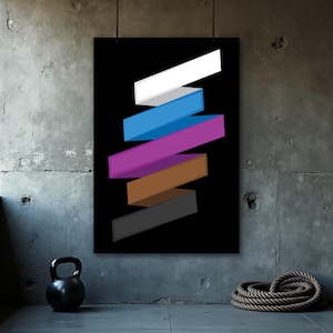 Jiu Jitsu Gürtel Poster, BJJ Wandkunst, Grappling Kunstdruck, Kampfkunst Dekor, Dojo Wandkunst, Trainingsraum Dekor, BJJ Geschenkidee