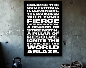 Fitness Wand Kunst Poster, Motivationszitat Home Gym Decor, Workout, Workout, Fitness Motivation Print, Inspirierendes Gym Zeichen