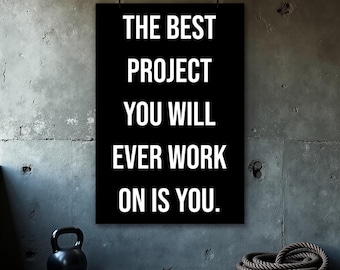 Gym Motivation Poster, Home Gym Wall Decor, Fitness Quote Poster, Inspirational Print, Motivational Wall Art, Digital Download Poster
