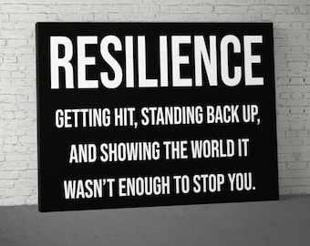 Resilience Definition Canvas Art, Motivational Wall Art, Inspirational Quotes Canvas, Success Wall Art, Office Wall Art, Modern Wall Art