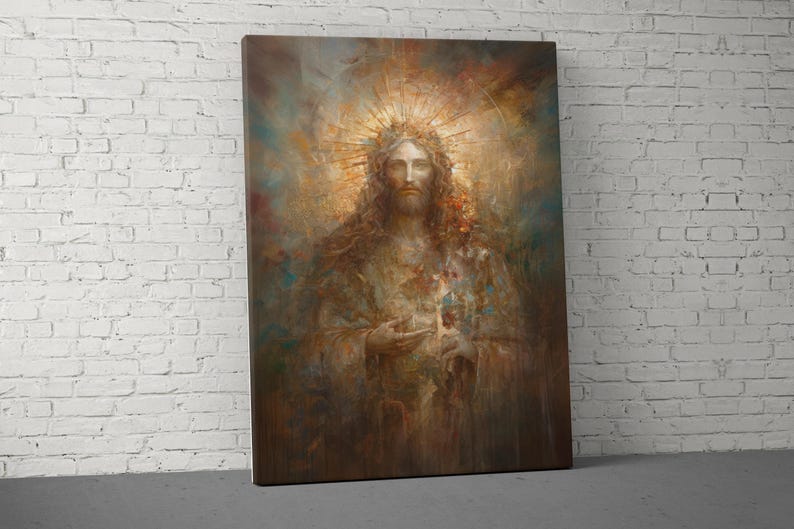 Jesus Christ Canvas Wall Art, Divine Religious Christian Painting Print ...