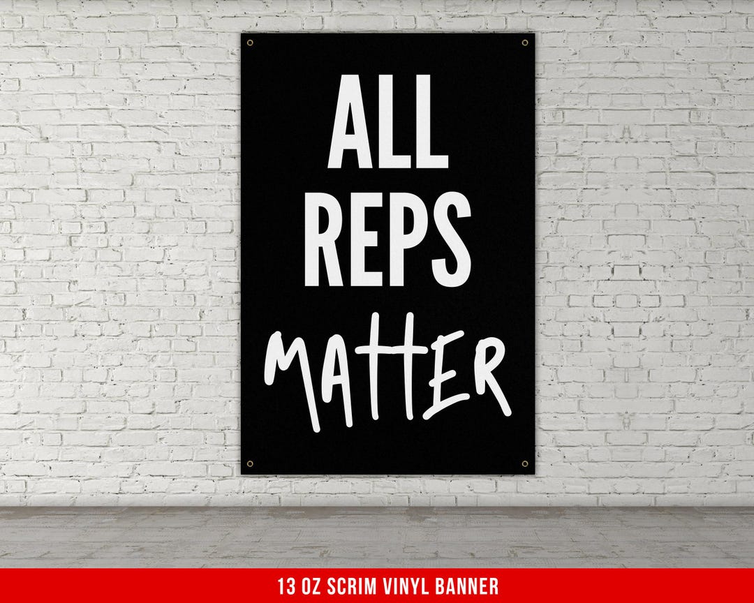 All Reps Matter Banner Motivational Quote Gym Wall Art Weightlifting ...