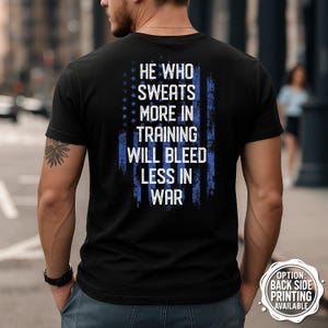 He Who Sweats More T-Shirt, Gym Shirt, Motivation Workout Tee, Fitness Gift Idea, Weightlifting Apparel, Inspirational Gym Motivation