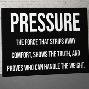 Pressure Definition Motivational Canvas, Inspirational Quotes Canvas Art, Office Wall Art, Modern Wall Decor, Success Canvas, Motivation