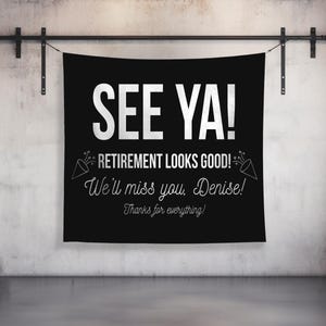 Retirement Banner, Funny Retirement Gifts, Retirement Decorations, Personalized Sign, Custom Retirement Party, Nurse Firefighter Teacher