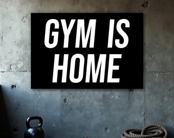 Pôster "Academia em Casa", Motivação para Academia em Casa, Pôster Fitness, Arte de Parede para Academia, Frases Inspiradoras, Arte de Parede para Imprimir, Frases Motivacionais