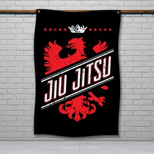 Jiu Jitsu Flag, Motivational Decor, Martial Arts Wall Art, Jiu Jitsu Banner, Garage Jiu Jitsu Flag, Custom Sign, Jiu Jitsu Wall Banner