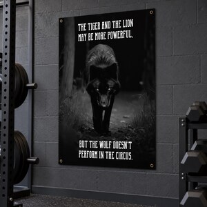Wolf Circus Banner - Home Gym Decor - Large Motivational Quote Wall Art - Inspirational Print - Wolves image 7