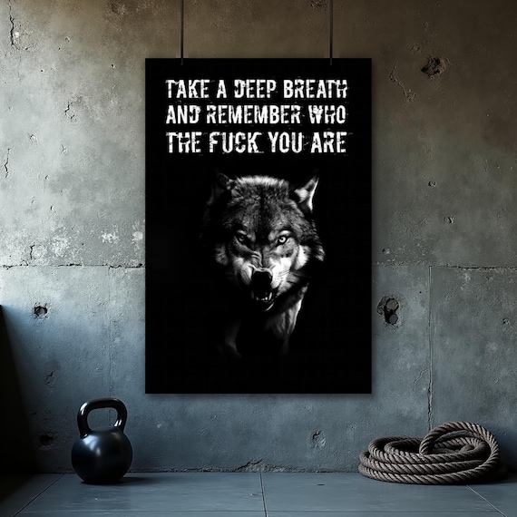 Wolf Motivation Poster, Home Gym Poster, Fitness Wall Art, Inspirational Quote, Gym Wall Art Print, Motivational Print, Home Office Decor