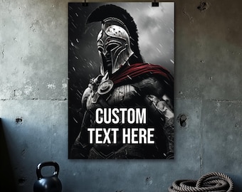 Custom Spartan Warrior Poster, Fitness Motivation, Home Gym Wall Art, Bodybuilding Print, Gym Wall Decor, Inspirational Quotes