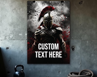 Custom Spartan Poster, Home Gym Wall Art, Motivation Poster, Fitness Poster, Gym Wall Decor, Inspirational Quotes, Wall Art Office