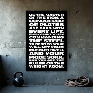 Gym Motivation Poster, Fitness Print, Home Gym Wall Art, Bodybuilding Poster, Weight Room Motivational Quotes, Home Gym Decor