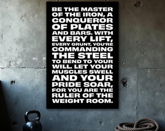 Póster motivacional para el gimnasio: Frase inspiradora para la sala de pesas