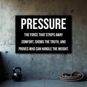 Pressure Quote Poster, Gym Motivation Poster, Inspirational Quotes, Motivational Print, Home Gym Wall Art, Digital Download