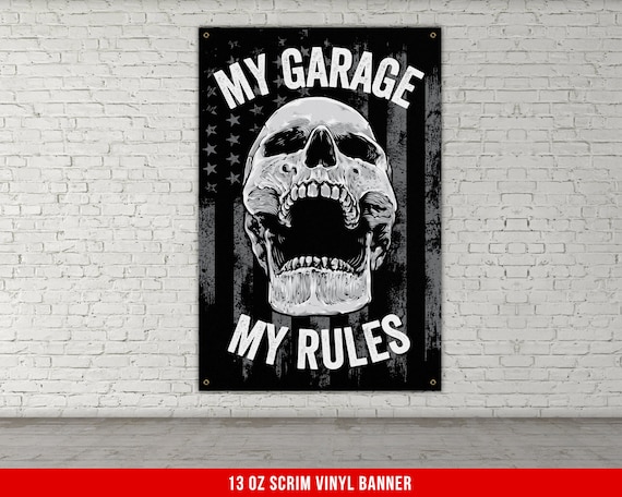 Skull & Crossbones Man Cave Rules Wall Sign Skull & Crossbones Man Cave Rules Wall Sign