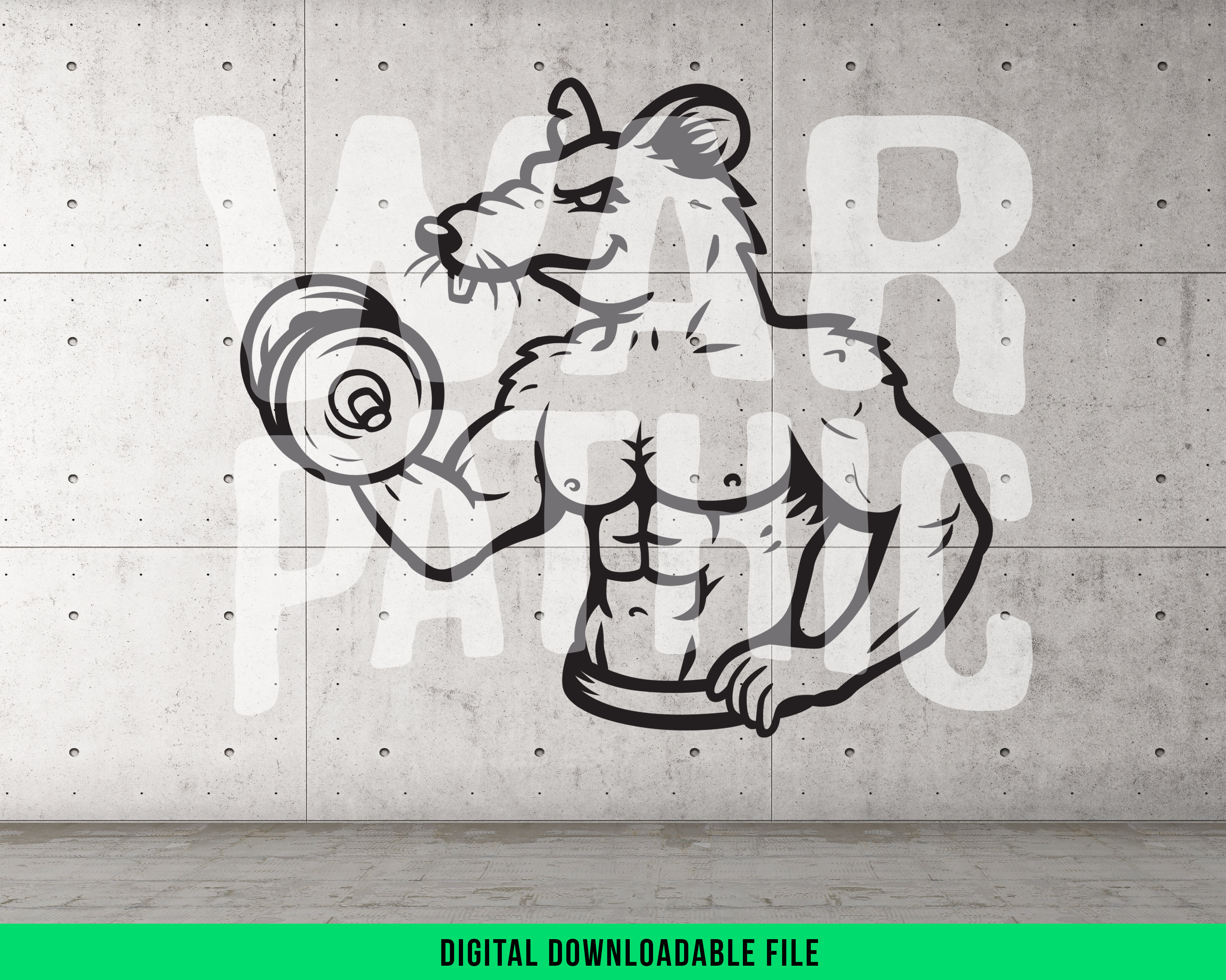 Gym Rat Digital Download Funny Weightlifting Fitness 