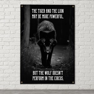 Wolf Circus Banner - Home Gym Decor - Large Motivational Quote Wall Art - Inspirational Print - Wolves image 8