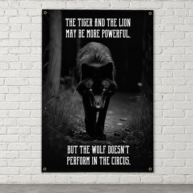 Wolf Circus Banner - Home Gym Decor - Large Motivational Quote Wall Art - Inspirational Print - Wolves image 8