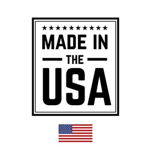 a made in the usa sign with an american flag