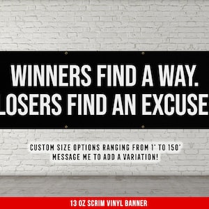 Winners Find A Way Banner - Home Gym Wall Art - Motivational Fitness Decor - Sign - Sports Gifts