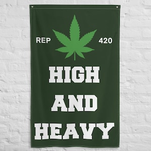 Gym Flags - Custom Home Gym Banner - Weightlifting Decor - Man Cave Wall Art - Gym Sign - Gym Gifts - High Heavy