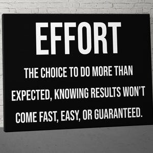 Effort Definition Motivational Canvas, Inspirational Quotes Canvas Art Print, Modern Wall Art, Office Wall Art, Success Wall Art, Wall Decor