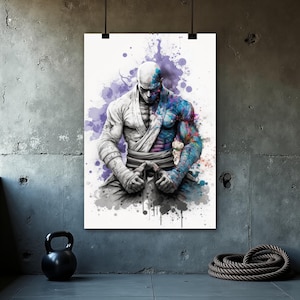Jiu Jitsu Poster, Brasilianisches Jiu Jitsu Wandkunst, BJJ Gym Poster, Grappling Kunstdruck, Martial Arts Motivation, BJJ Dekor Poster