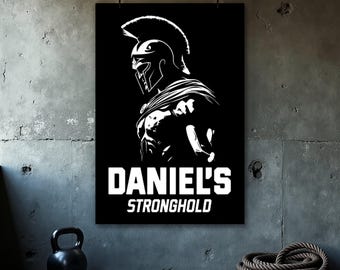 Poster de salle de sport personnalisé - citations inspirantes - salle de sport à domicile - oeuvre d'art murale motivante - personnalisé - forteresse spartiate