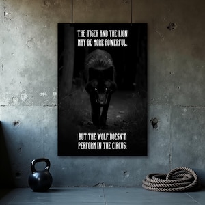 Wolf Quote Poster, Motivational Print, Gym Wall Art Print, Inspirational Quotes, Home Gym, Digital Download, Office Wall Art